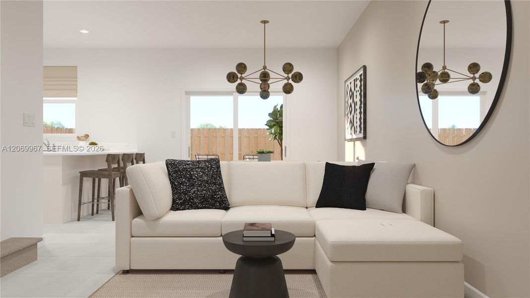 Furnished interior view inside a new home in Breezewood, Miami (Image 7).