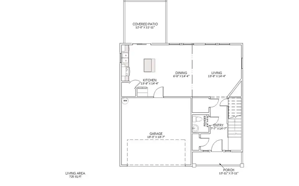 2D floor plan layout for the Heatherwood by Enchanted Homes in Ballentine Ridge, Lyman, SC (Image 3).