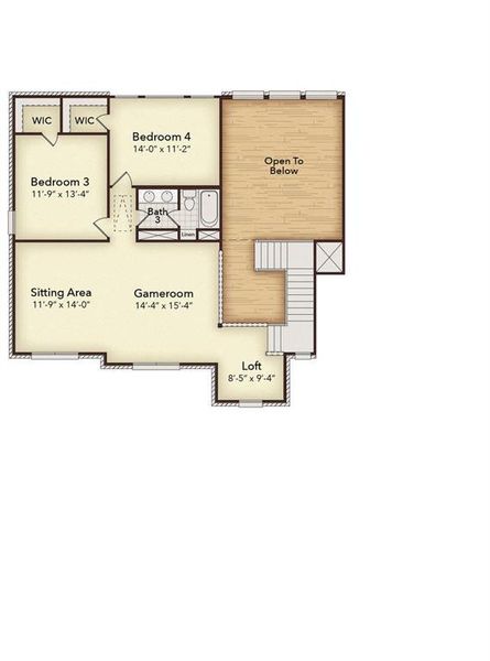 2D floor plan layout of this home in Berkshire Estates, Mesquite, TX (Image 4).