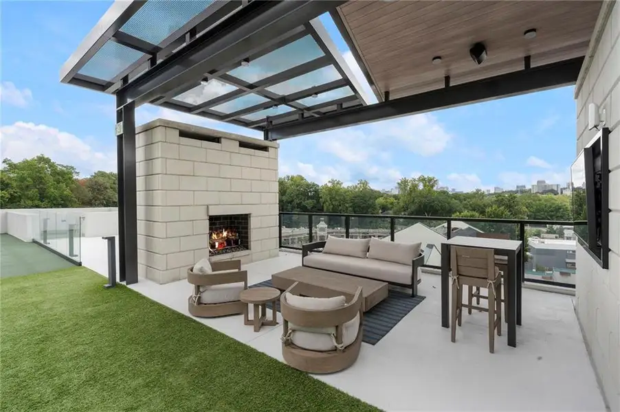 Exterior details and patio area of a home in , Atlanta (Image 2). Exterior details and patio area of a home in , Atlanta (Image 2).