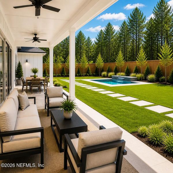Exterior details and patio area of a home in , Yulee (Image 29).