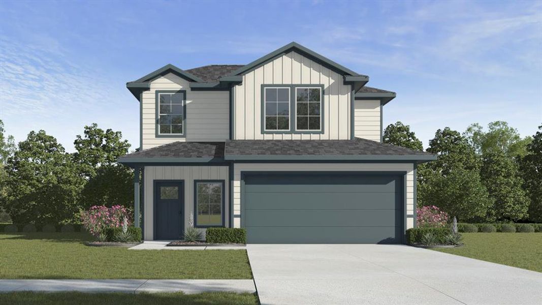 Front exterior of a new home in Blaire Lake, Tyler, TX, highlighting curb appeal (Image 1).