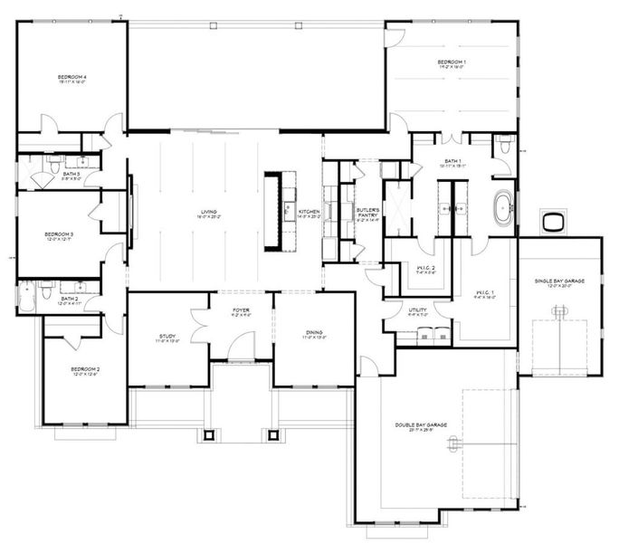 2D floor plan layout of this home in King Oaks, Salado, TX (Image 3). 2D floor plan layout of this home in King Oaks, Salado, TX (Image 3).