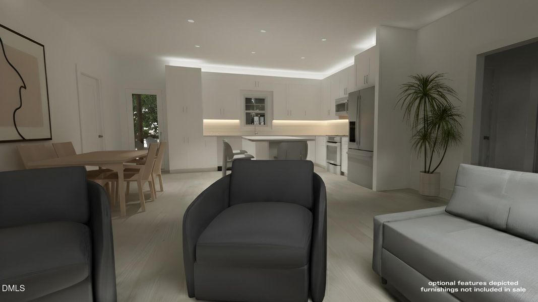 Kitchen and Dining from Living Kitchen and Dining from Living