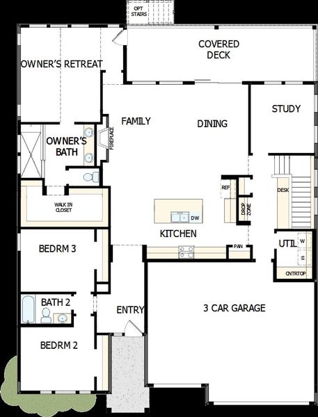 2D floor plan layout of this home in Cloverleaf - Pinnacle Collection, Monument, CO (Image 4).