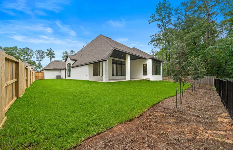 Exterior details and patio area of a home in Bridgeland 60′, Cypress (Image 3).