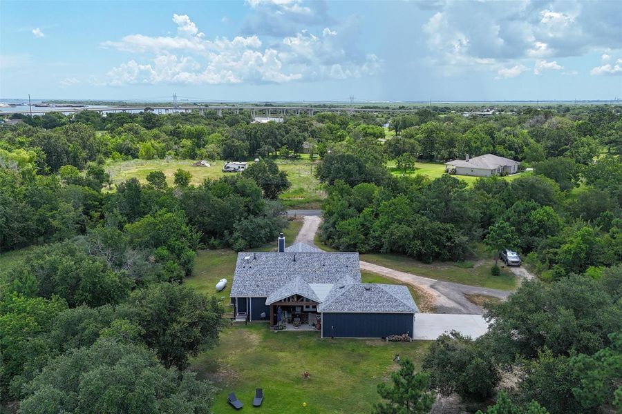 Overhead view of the back of home. Close to Galveston Bay! Overhead view of the back of home. Close to Galveston Bay!