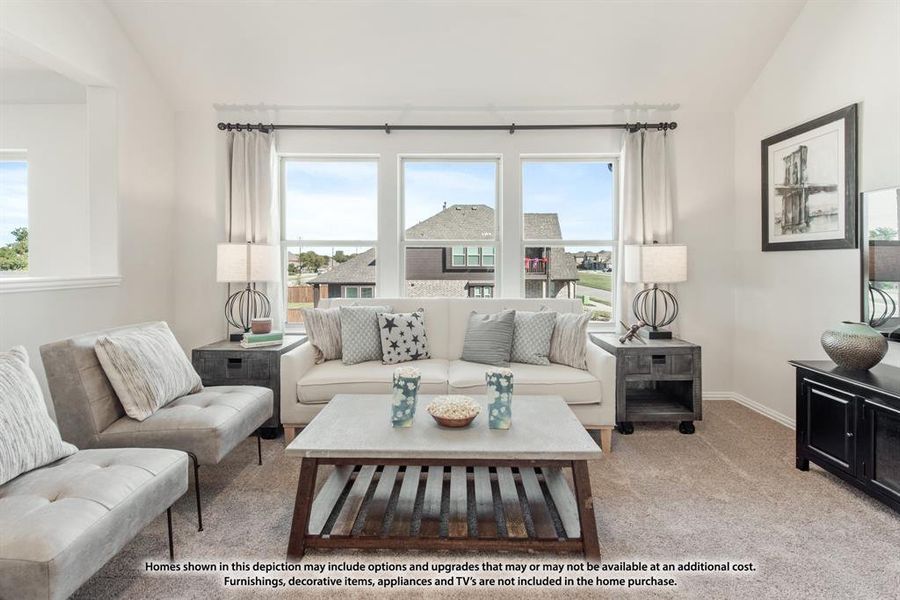 Furnished interior view inside a new home in Parks at Panchasarp Farms, Burleson (Image 3). Furnished interior view inside a new home in Parks at Panchasarp Farms, Burleson (Image 3).