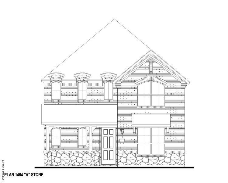 Plan 1404 Elevation A w/ Stone