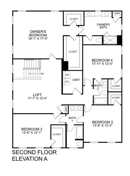2D floor plan layout for the York by Ryan Homes in Linden Park, Moore, SC (Image 3). 2D floor plan layout for the York by Ryan Homes in Linden Park, Moore, SC (Image 3).