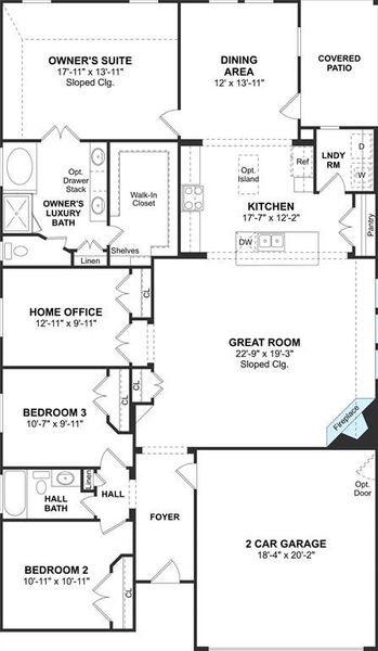 The Juniper floor plan by K. Hovnanian® Homes. 1st Floor shown. *Prices, plans, dimensions, features, specifications, materials, and availability of homes or communities are subject to change without notice or obligation.