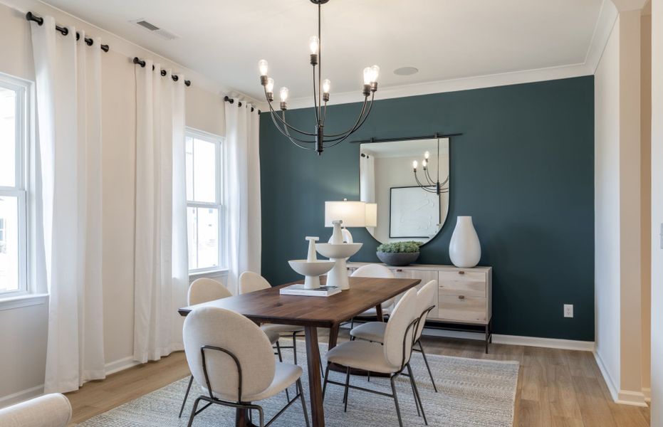 Furnished interior view inside a new home in Stewarts Landing, Charlotte (Image 10).