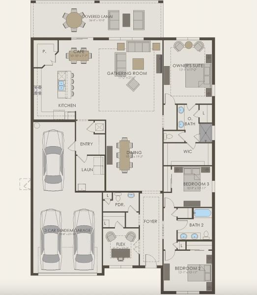 2D floor plan layout for the Merlot Grand by Pulte Homes in The Landings at Saint Johns, St. Johns, FL (Image 4). 2D floor plan layout for the Merlot Grand by Pulte Homes in The Landings at Saint Johns, St. Johns, FL (Image 4).