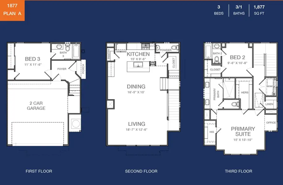 2D floor plan layout for the Plan A by Oracle City Homes in Villas at Mary, Houston, TX (Image 1). 2D floor plan layout for the Plan A by Oracle City Homes in Villas at Mary, Houston, TX (Image 1).