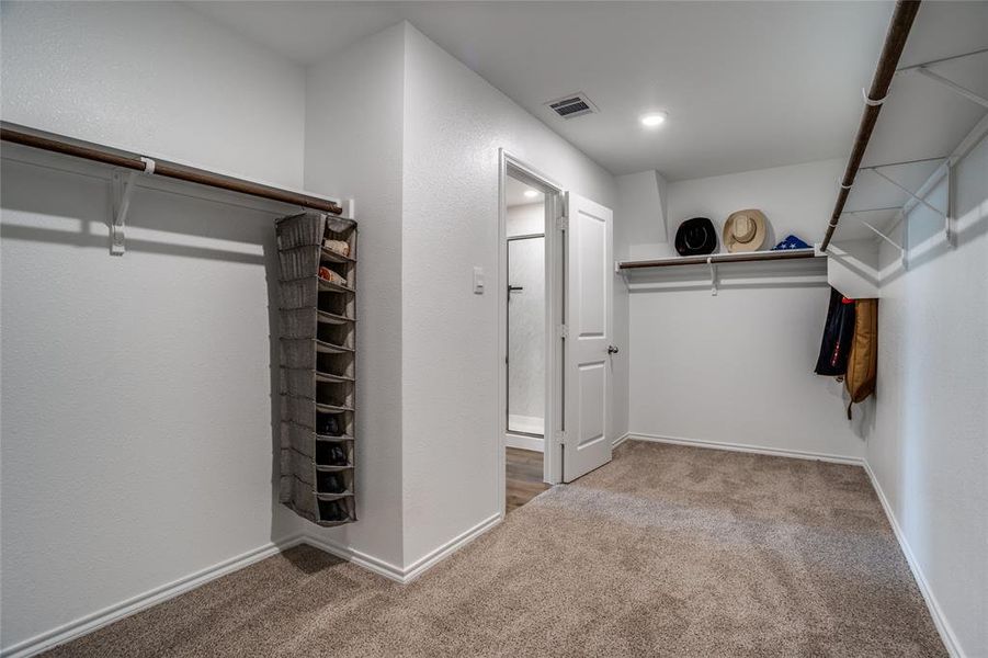 Master bed walk in closet