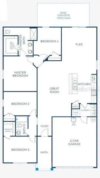 2D floor plan layout of this home in Citrus Springs, Dunnellon, FL (Image 3).