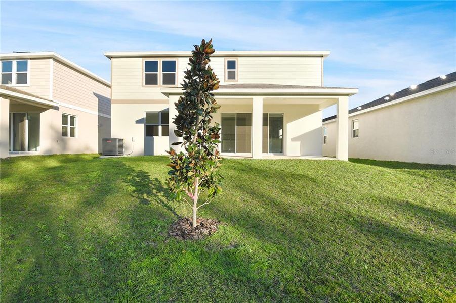 Exterior details and patio area of a home in Seasons at Aurora Oaks, Ocala (Image 4).