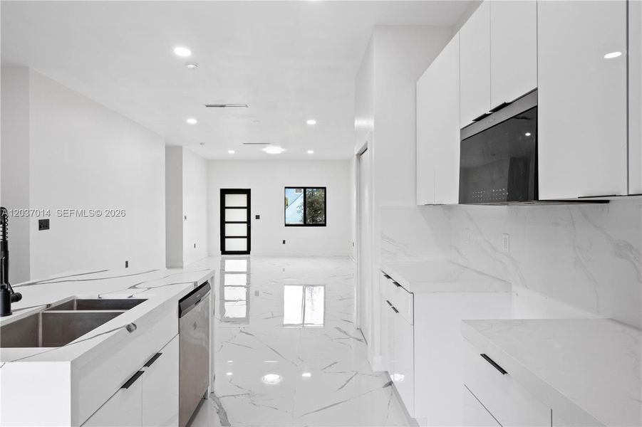 View of the Living/Dining area from the kitchen.