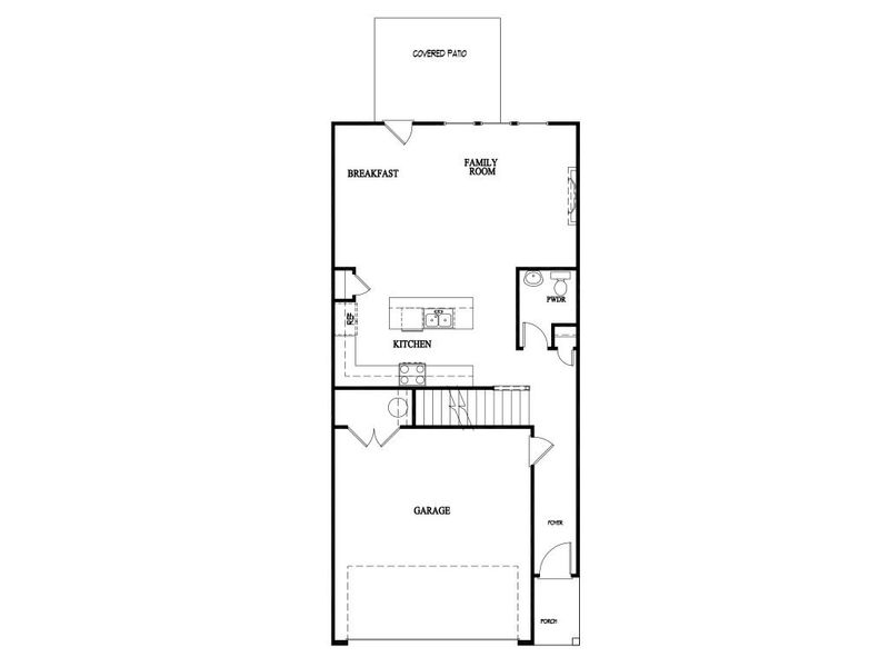 2D floor plan layout for the The Easton by Stephen Elliott Homes in Thurgood Estates, Snellville, GA (Image 3).