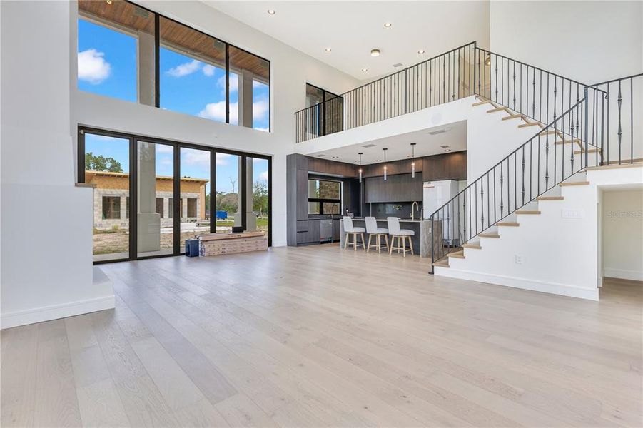 Living, dining, kitchen