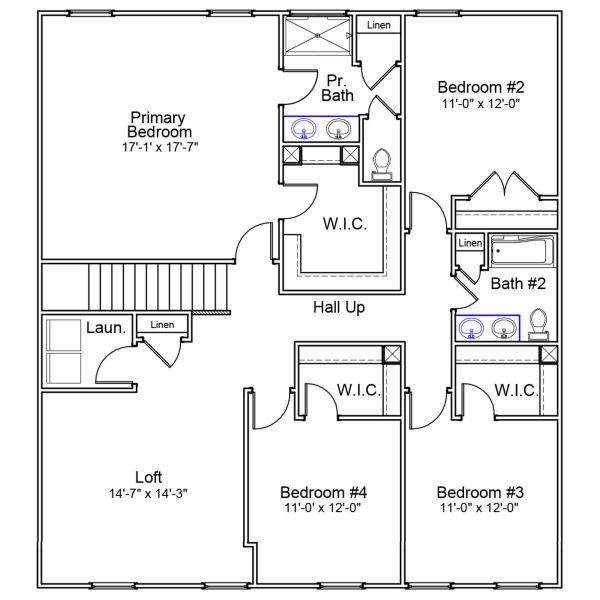 2D floor plan layout of this home in Leander Lee Preserve, Lillington, NC (Image 3).