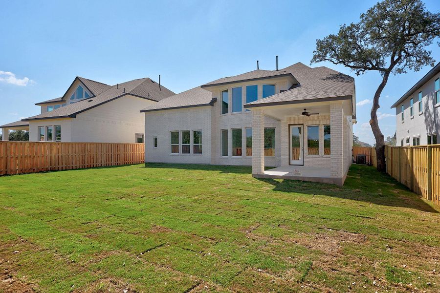 Exterior details and patio area of a home in Parmer Ranch, Georgetown (Image 26). Exterior details and patio area of a home in Parmer Ranch, Georgetown (Image 26).
