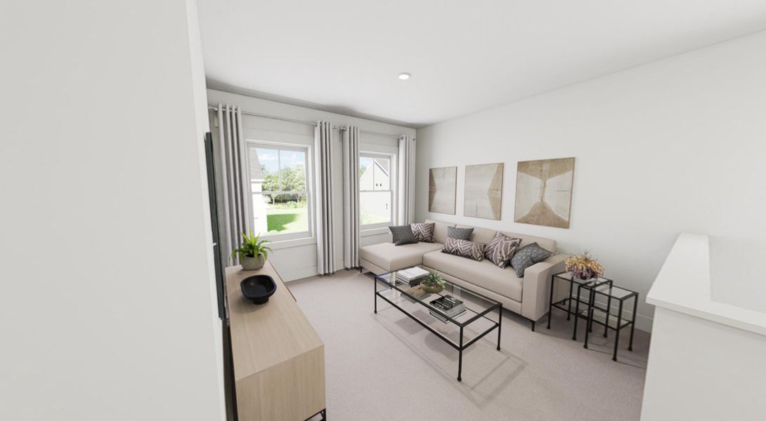 Representative furnished interior of a home built from the Happy by Garman Homes in Golden Gate, High Point (Image 10).