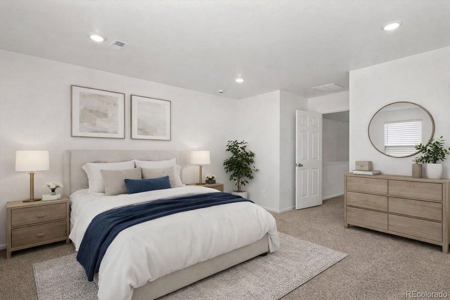 Primary Bedroom. Virtually Staged.