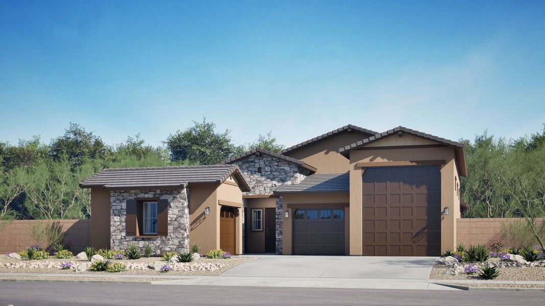 Home exterior render western territorial Home exterior render western territorial