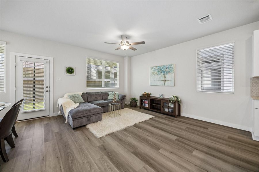 Furnished interior view inside a new home in Dunvale Village - Townhome Collection, Houston (Image 7).