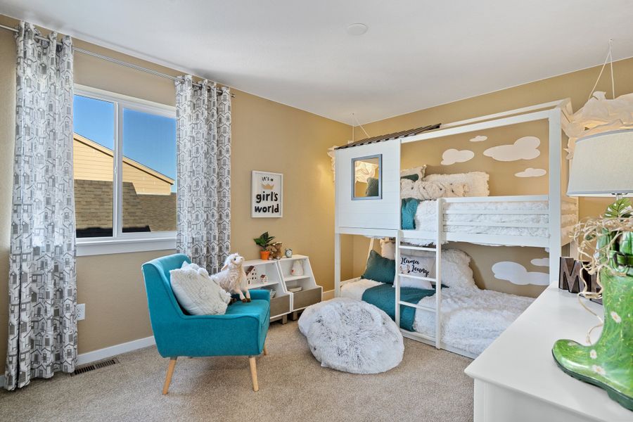 Furnished interior view inside a new home in Trailside on Harmony, Timnath (Image 40).