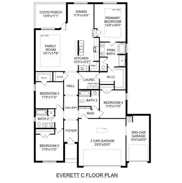 2D floor plan layout of this home in River Ranch Meadows, Dayton, TX (Image 4).