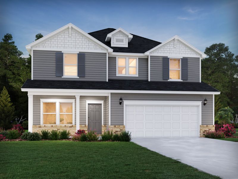 Representative exterior photo of a completed home built from the Dakota by Meritage Homes in Creek Ridge - Signature Collection, Spartanburg, SC (Image 14). Representative exterior photo of a completed home built from the Dakota by Meritage Homes in Creek Ridge - Signature Collection, Spartanburg, SC (Image 14).