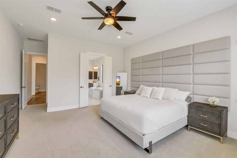 Furnished interior view inside a new home in Bridgeland 45', 50', 70', Cypress (Image 34). Furnished interior view inside a new home in Bridgeland 45', 50', 70', Cypress (Image 34).