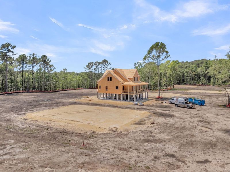 In-progress construction of a new home in Rivercroft, Awendaw, SC (Image 52).
