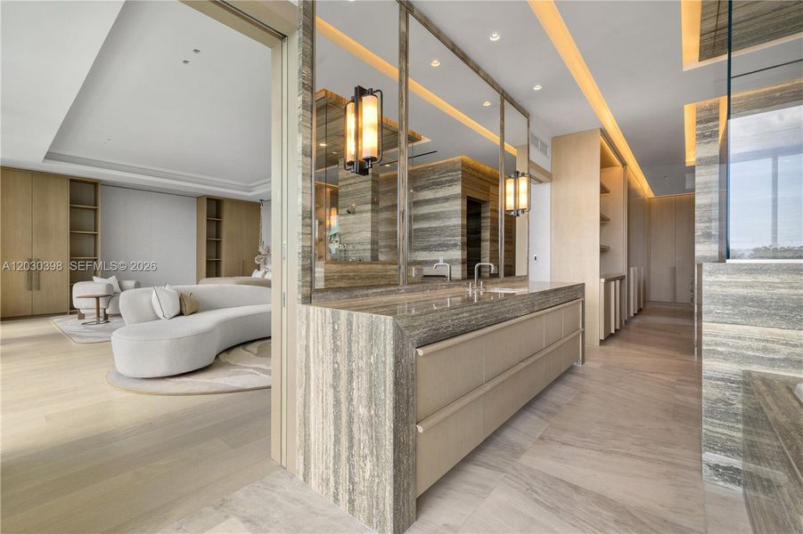 Furnished interior view inside a new home in , Miami Beach (Image 21).