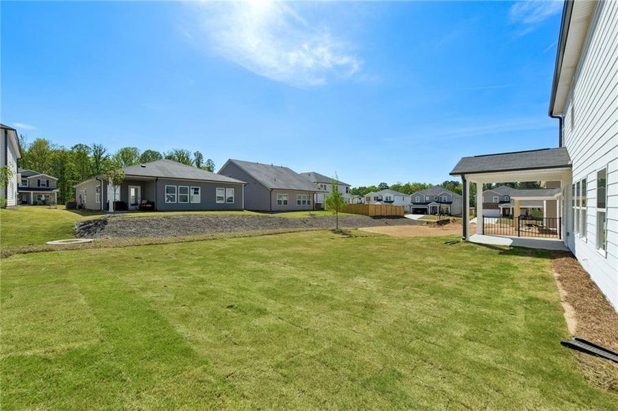 Exterior details and patio area of a home in Vines at Mill Creek - Estate Series, Braselton (Image 34).