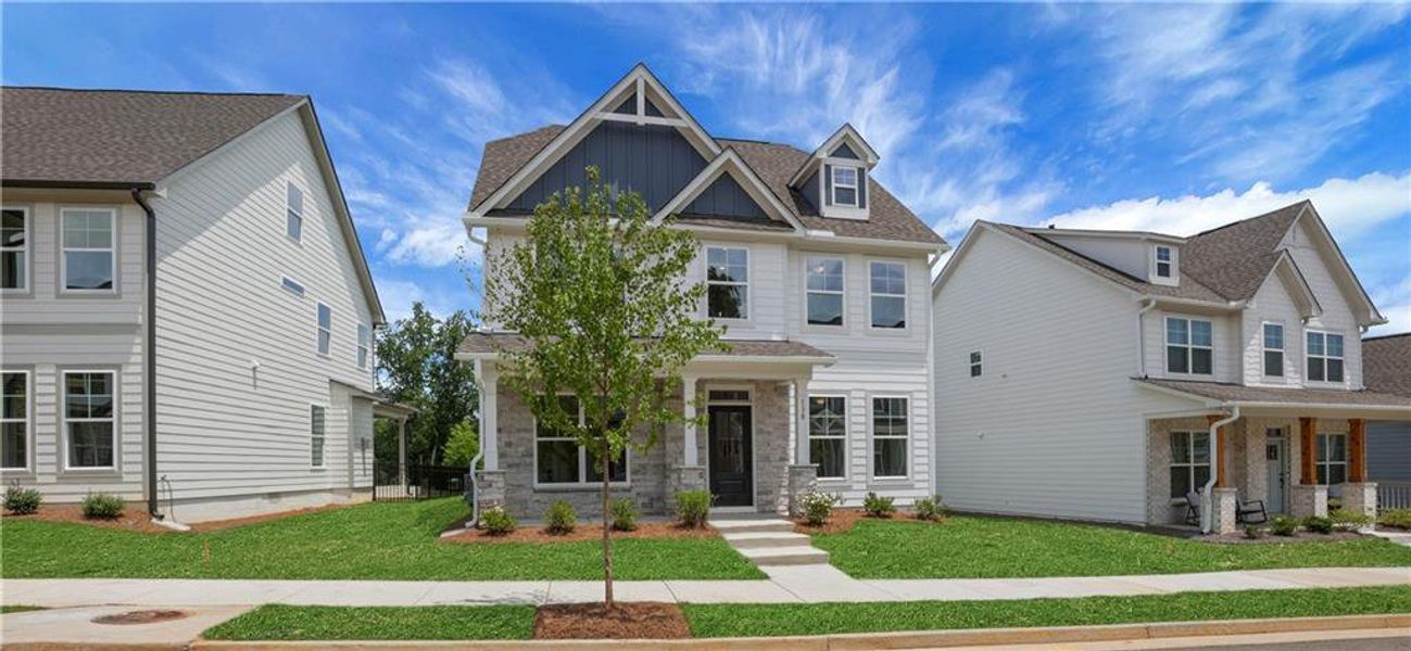 Front exterior of a new home in Marble Tree, Ball Ground, GA, highlighting curb appeal (Image 22).