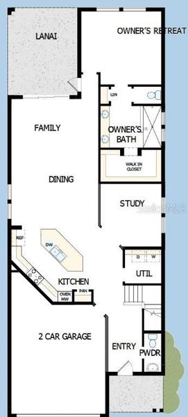 2D floor plan layout of this home in Chapel Crossings - Garden Series, Wesley Chapel, FL (Image 3). 2D floor plan layout of this home in Chapel Crossings - Garden Series, Wesley Chapel, FL (Image 3).