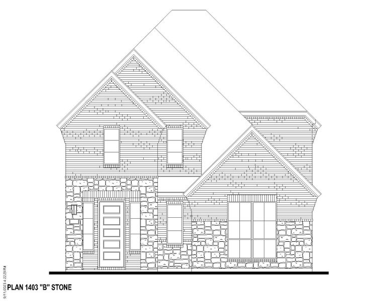 Plan 1403 Elevation B w/ Stone