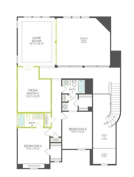 2D floor plan layout of this home in Sienna, Missouri City, TX (Image 3).