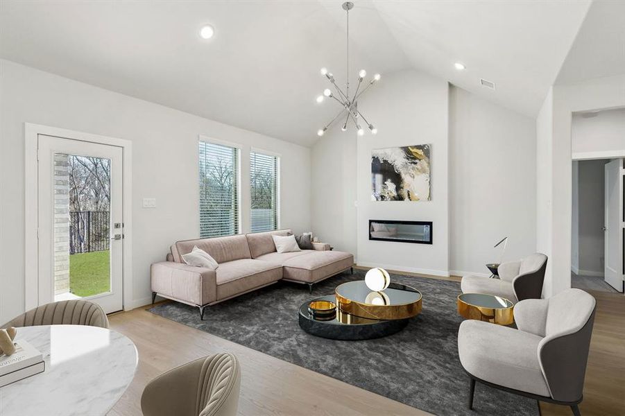 Living Room in the Masters home plan by Trophy Signature Homes – REPRESENTATIVE PHOTO Living Room in the Masters home plan by Trophy Signature Homes – REPRESENTATIVE PHOTO