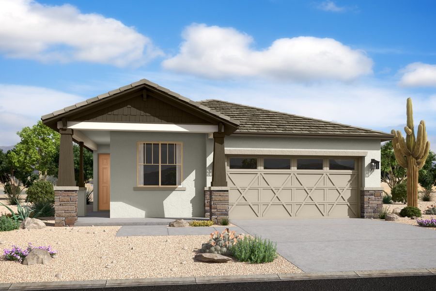 Representative exterior photo of a completed home built from the Pinehurst by Beazer Homes in Highpointe at Northpointe, Peoria, AZ (Image 35).