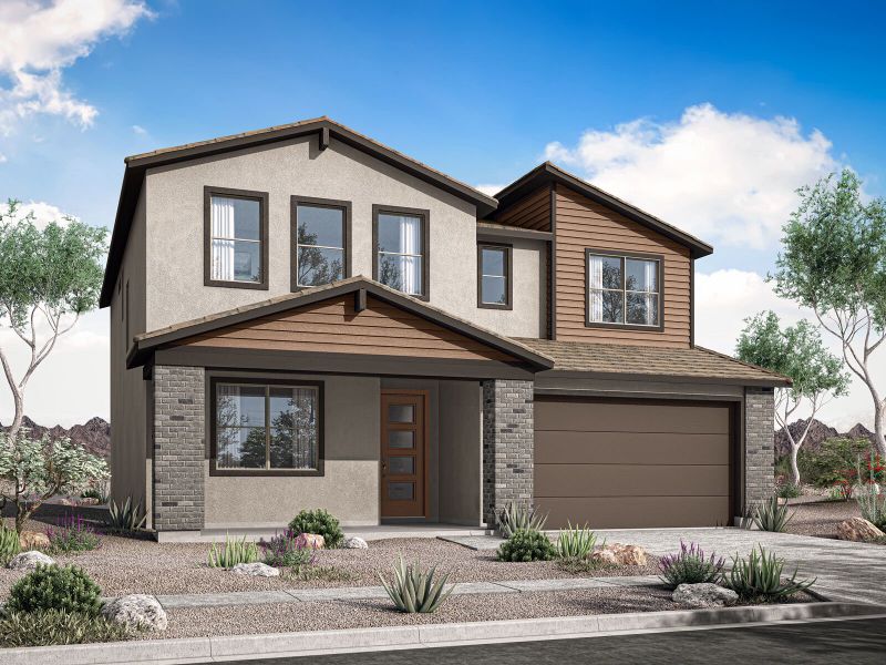 Representative exterior photo of a completed home built from the Lagoon by Mattamy Homes in Landmarke, Queen Creek, AZ (Image 22). Representative exterior photo of a completed home built from the Lagoon by Mattamy Homes in Landmarke, Queen Creek, AZ (Image 22).