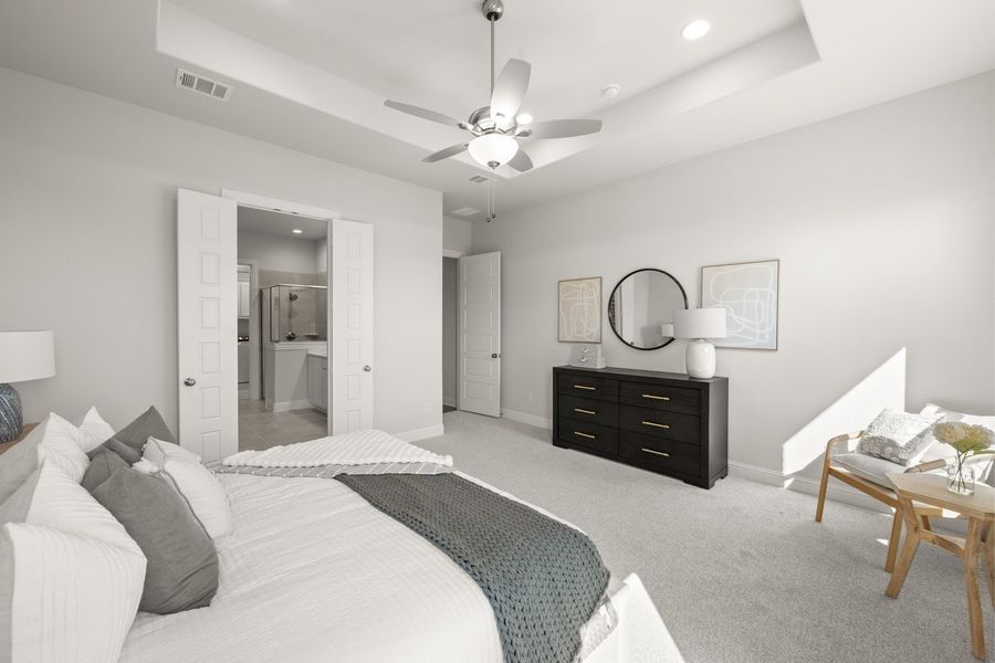 Furnished interior view inside a new home in Hayes Crossing, Midlothian (Image 19). Furnished interior view inside a new home in Hayes Crossing, Midlothian (Image 19).