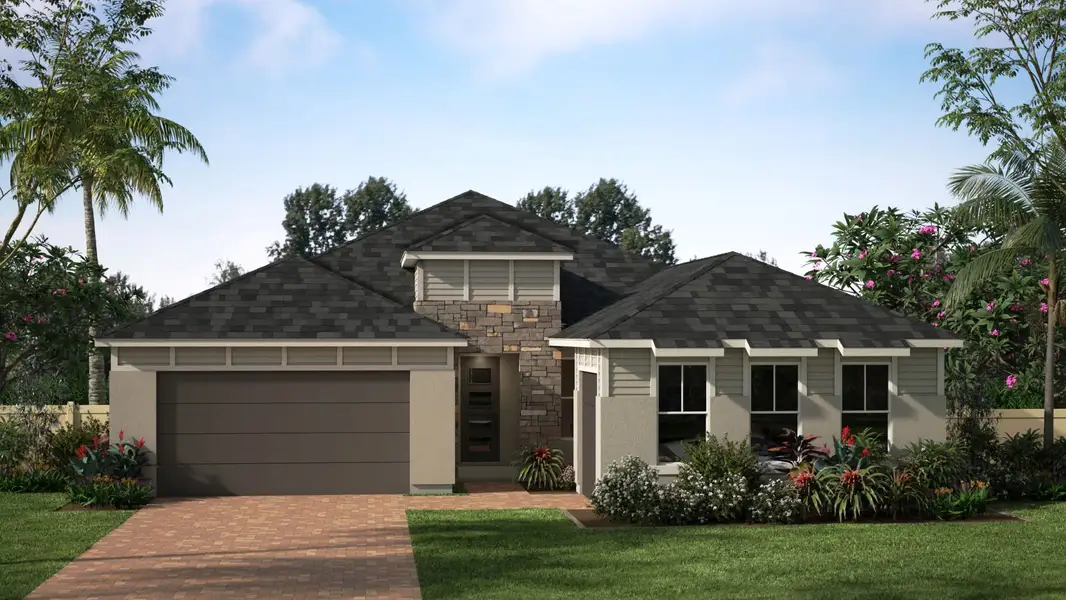 West Indies Elevation | Skyview | Courtyards at Waterstone | New homes in Palm Bay, FL | Landsea Homes