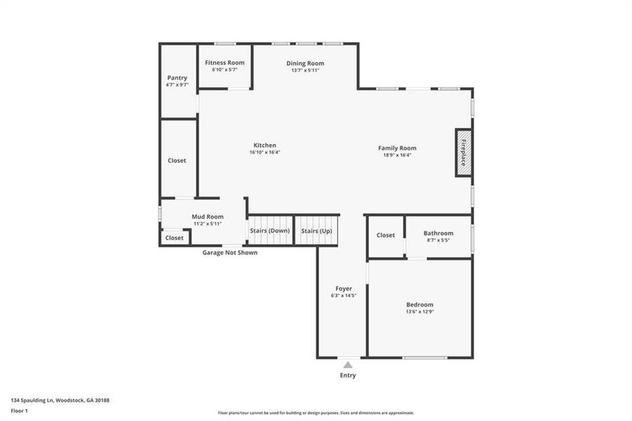 2D floor plan layout of this home in , Woodstock, GA (Image 6).