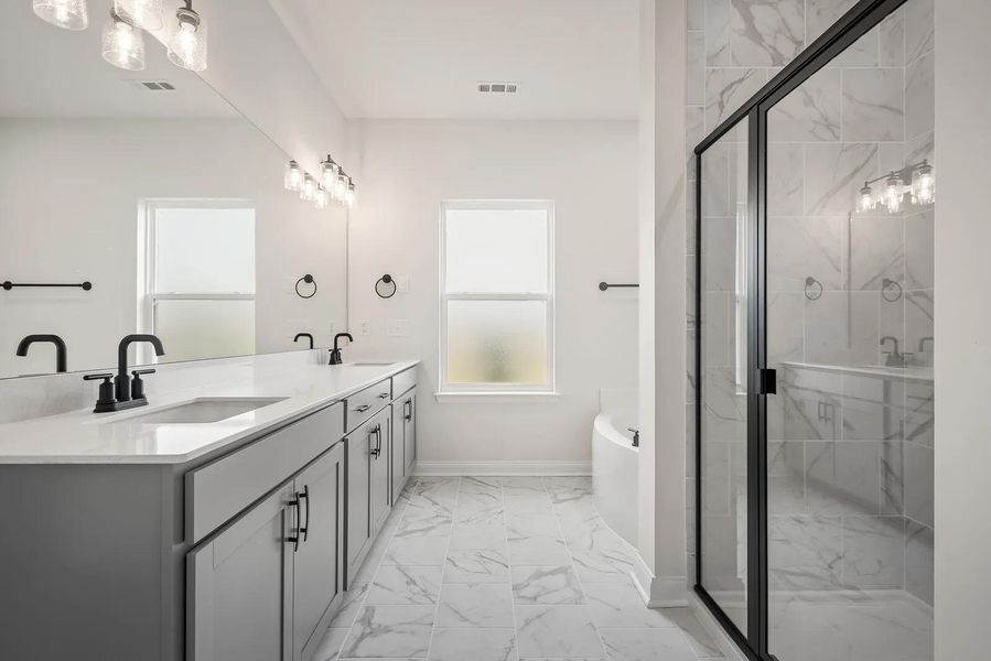 The Oakland A Primary Suite Bathroom