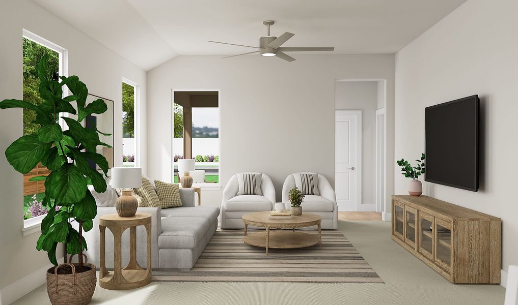 Representative furnished interior of a home built from the Chaise by Tri Pointe Homes in Painted Tree, McKinney (Image 5).