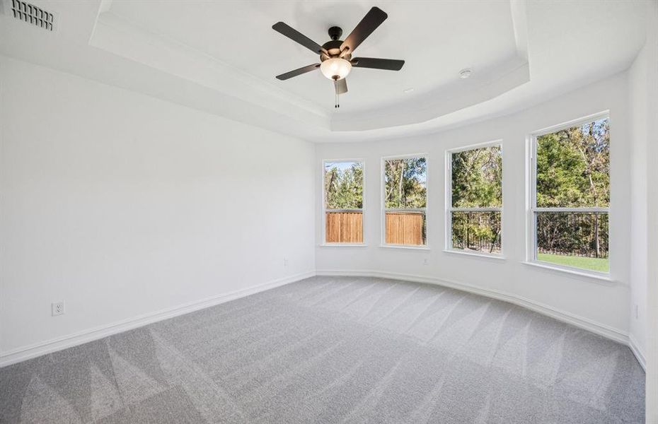 Spacious owner's suite highlighted by large windows Spacious owner's suite highlighted by large windows